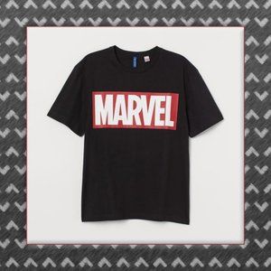 Marvel Logo T-Shirt | Adult Medium Black | NEW